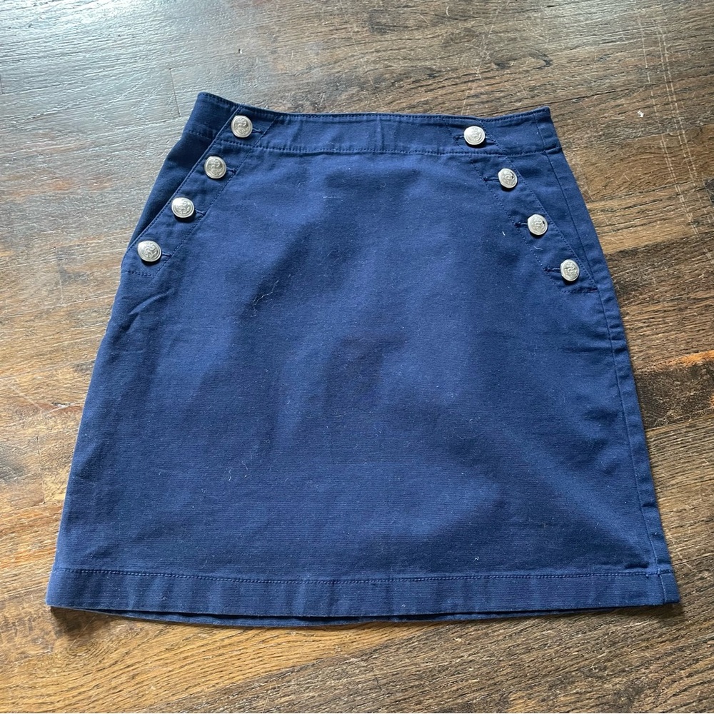 NWT Ann Taylor Loft Admiral Sailor Navy Blue Mini Skirt Size 0